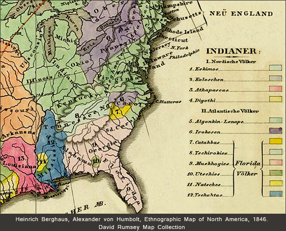 Alexander von Humboldt Ethnographic map of North America