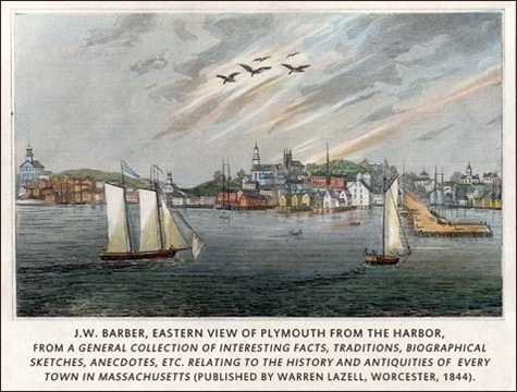 Plymouth Harbor, J.W. Barber, 1844
